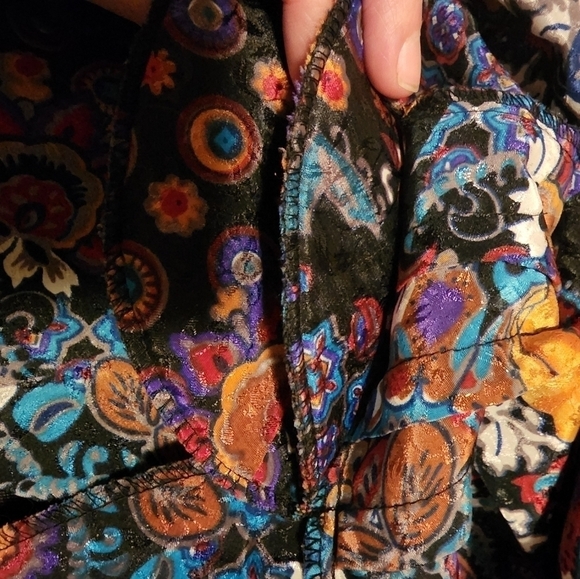 Vintage Nicola 90's Floral Shirt Top Blouse Women's 10 Shoulder Pads Keyhole EUC - Picture 5 of 9